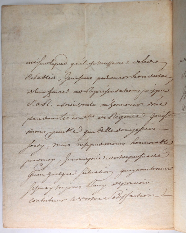 Paris 1721 lettre de Le Peletier des Forts, commissaire des Finances