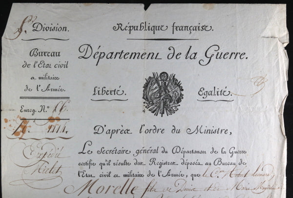 Paris 1802 déces soldat naufragé près Algérie, en route à St. Domingue