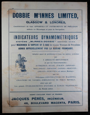 Paris catalogue indicateurs dynamométriques Dobbie McInnes c. 1910