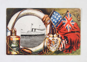 Patriotic postcard S.S. Cayuga (Canada) 1906