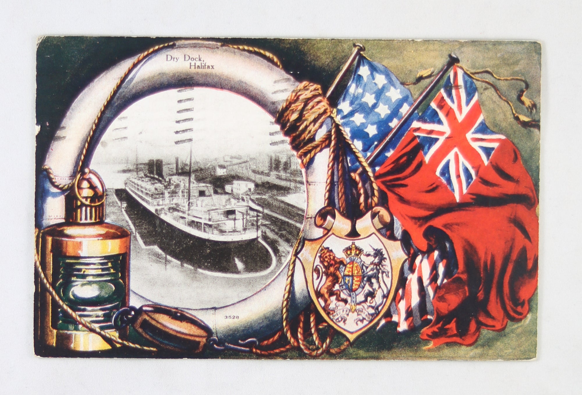 Patriotic postcard dry dock Halifax (Canada) 1907