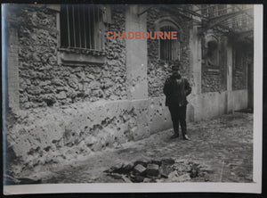 Photo Guerre 14-18 bombardement Paris Caserne pompiers