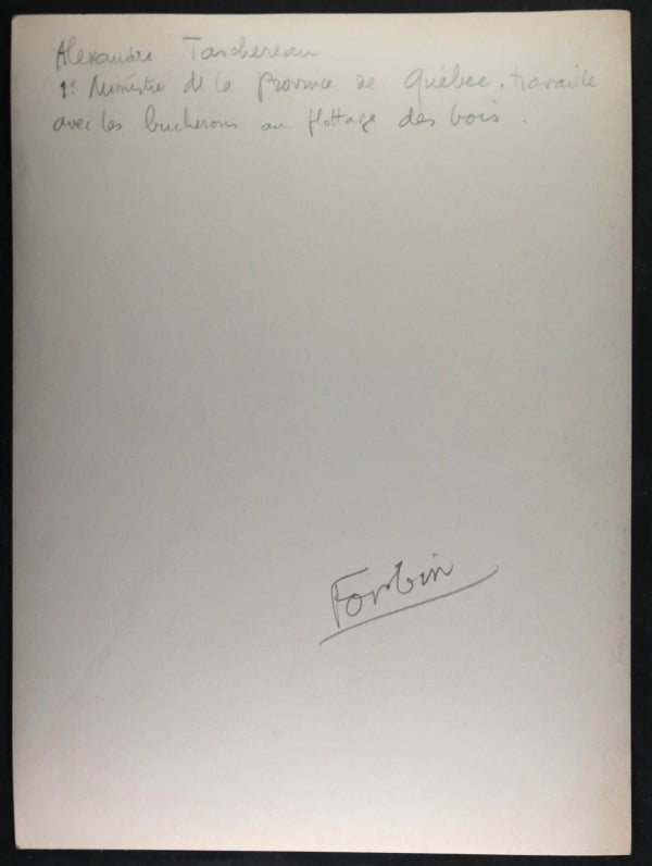 Photo 1er Ministre du Québec Taschereau - flottage des bois c. 1930