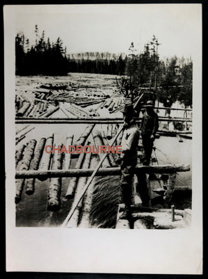 Photo 1er Ministre du Québec Taschereau - flottage des bois c. 1930
