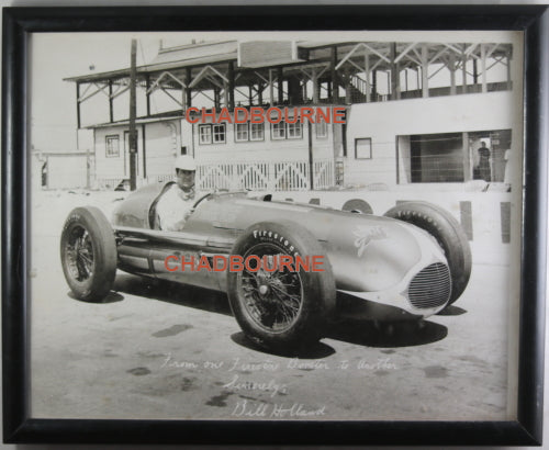 Photo American race car driver Bill Holland in Blue Crown car c.1947-49