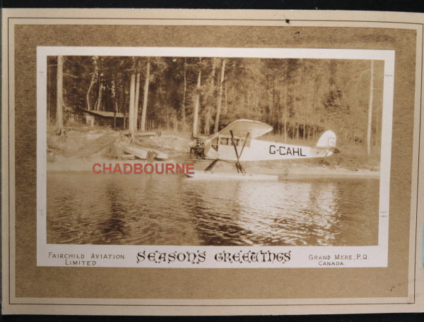 Photo Fairchild Aviation FC-2 float plane, Grand-Mère Québec c. 1927