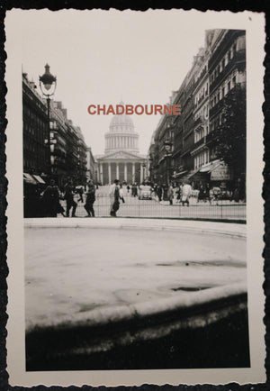 Photo Pantheon et rue Soufflot à Paris Guerre 39-45