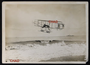 Photo biplan Farman traverse Manche @1911 Biplane crossing Channel