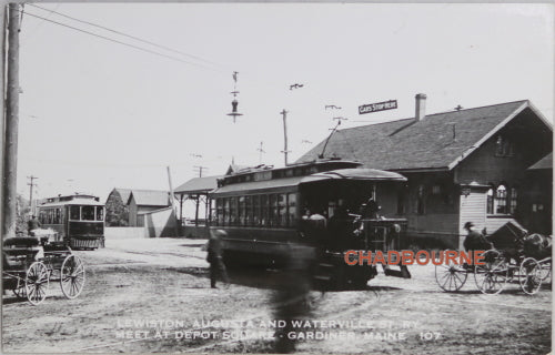 Photo postcard Lewiston, Augusta and Waterville St. Ry. Main c. 1950s