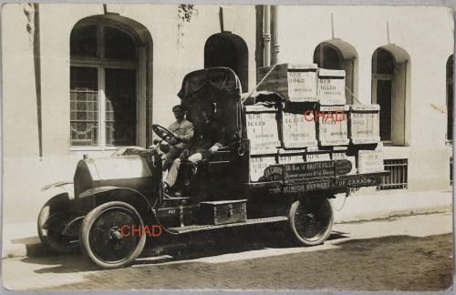  Photo postcard Paris truck of Dominion Express Co. (Canada) pre-1926