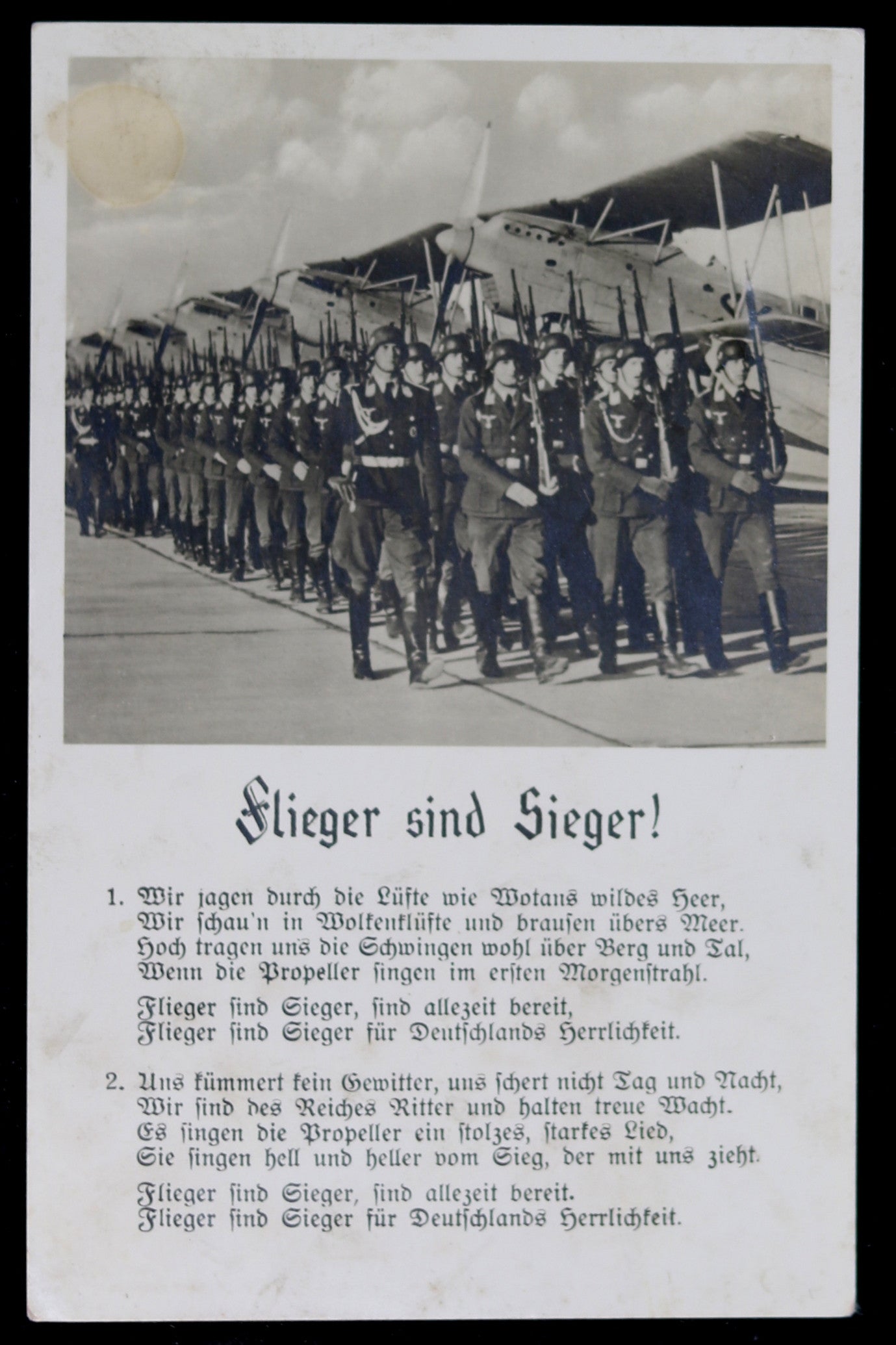 Photo postcard WW2 German propaganda Luftwaffe song