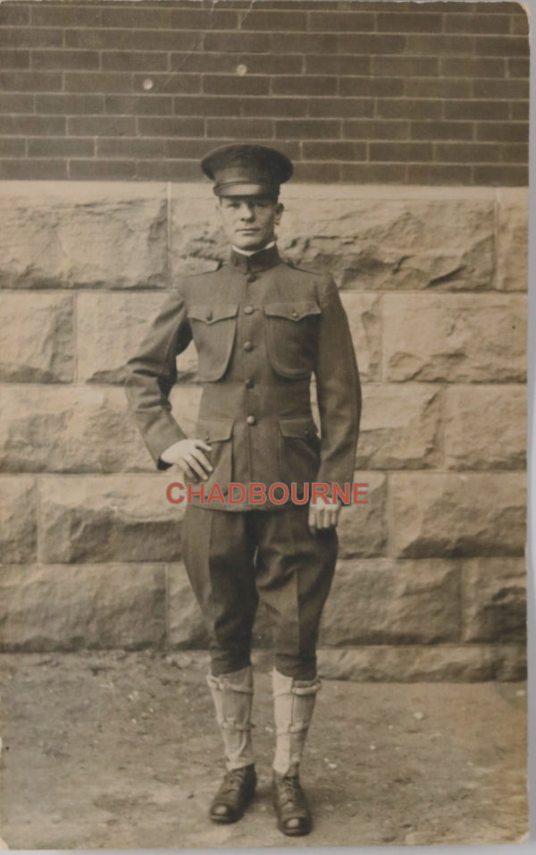 Photo postcard of American soldier c. 1907