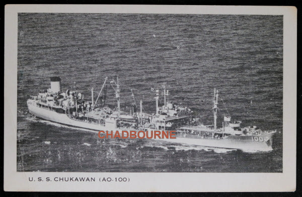 Photo postcard of USS Chukawan, fleet oiler (post WW2)