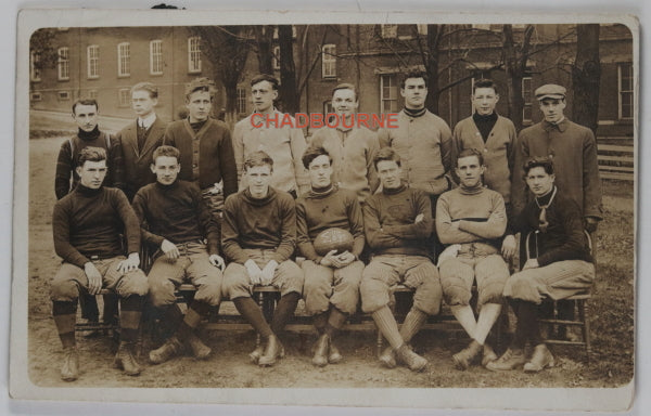 Photo postcard of football team, Montgomery County PA. USA c. 1912