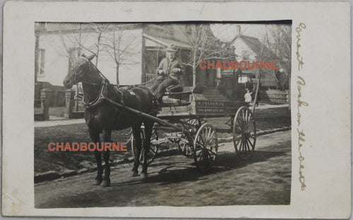 Photo postcard of horse drawn delivery wagon Graham & Co. c. 1908