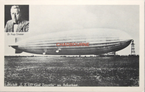 Photo postcard of moored LZ 127 Graf Zeppelin airship