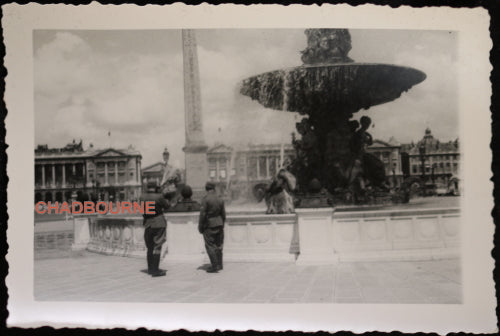 Photo soldats allemands Place de la Concorde Paris (1940-44)