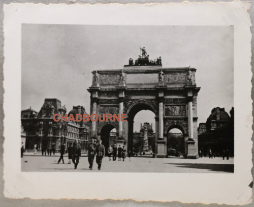 Photo soldats allemands à l'Arc du Carrousel Paris (1940-44)