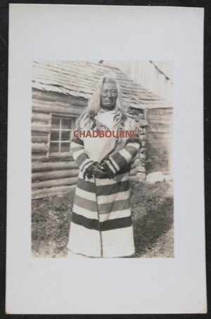 Photo postcard First Nations Chief Kae Kae She of Montana early 1900s