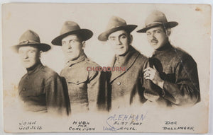 Photo postcard of four American soldiers  c. WW1