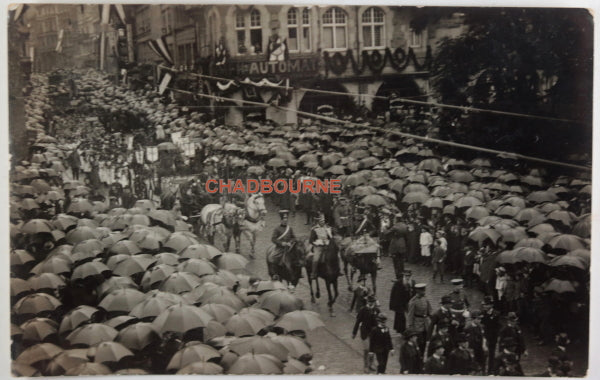 Photo postcard of parade Halle Germany c. 1910s Photo postcard of parade Halle Germany c. 1910s