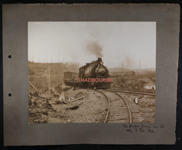 Photo train taking paper sea, Grands Falls Newf. paper mill. c. 1930