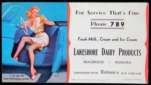 Pin-up advertising, Lakeshore Dairy Muskoka (Canada) c. 1950s #2