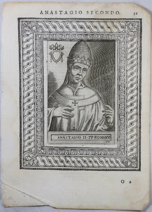  Pope Anastasio Secondo (Anastatius II) Giovanni Battista de'Cavalieri 1587