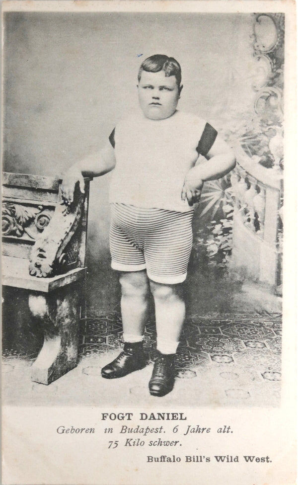 Postcard Buffalo Bill’s Wild West of child freak Daniel Fogt c. 1905