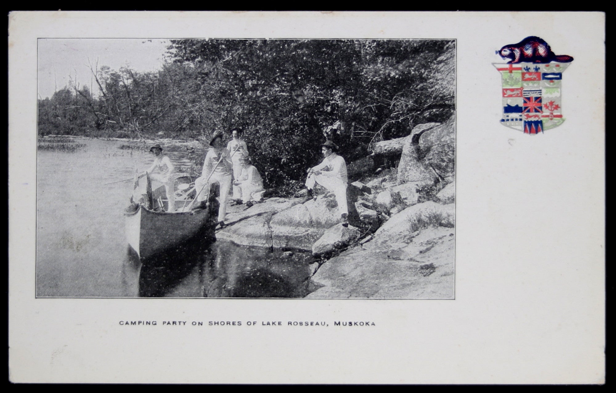 Postcard canoe party Lake Rosseau Muskoka Canada @1900 Postcard canoe party Lake Rosseau Muskoka Canada @1900