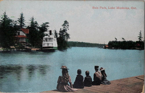 Postcard of Bala Park in Muskoka Lakes cottage country (Canada) c. 1910s