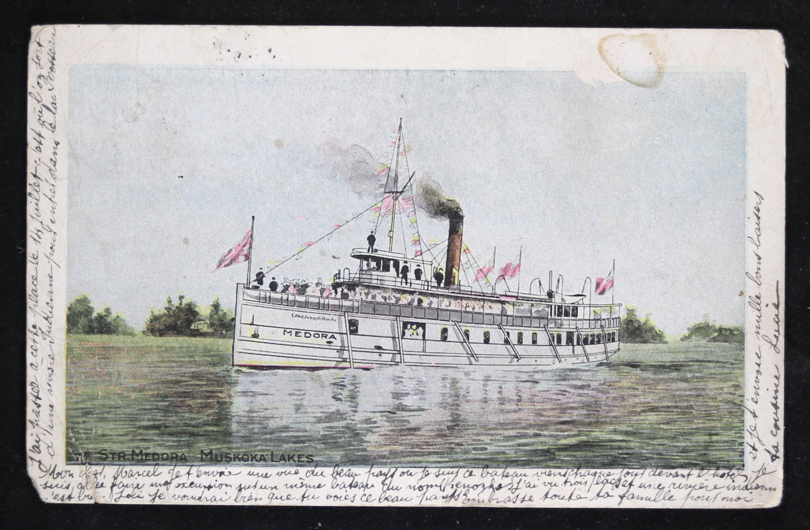 Postcard steamer Medora Muskoka Lakes (Canada) 1905