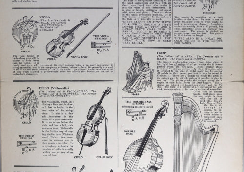 Presser Musical Instrument Pictures advertising brochure 1934 Presser Musical Instrument Pictures advertising brochure 1934