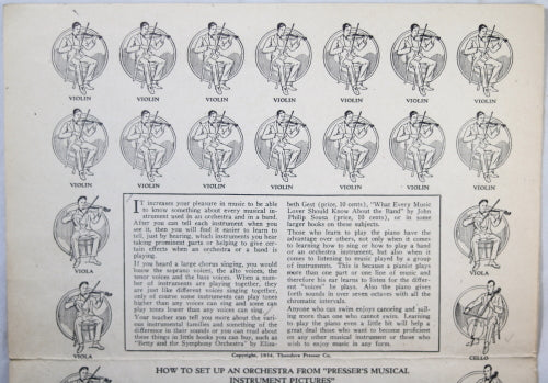 Presser Musical Instrument Pictures advertising brochure 1934