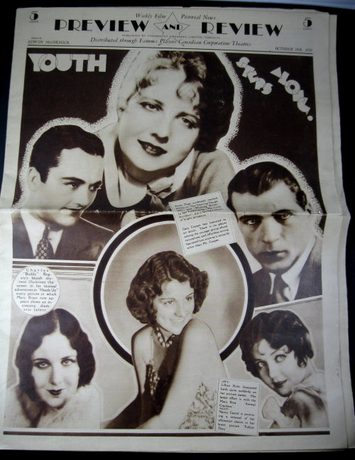 Preview and Review pictorial magazine - October 18th 1930