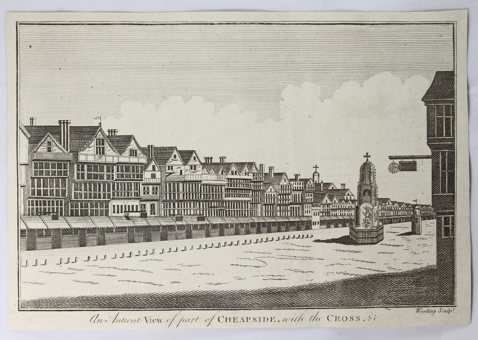 Print ‘An ancient view of Cheapside with the Cross’ @1790