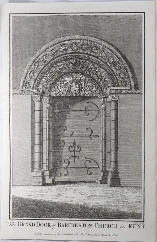 Print 'Grand door of Barfreston Church, in Kent'  @1790