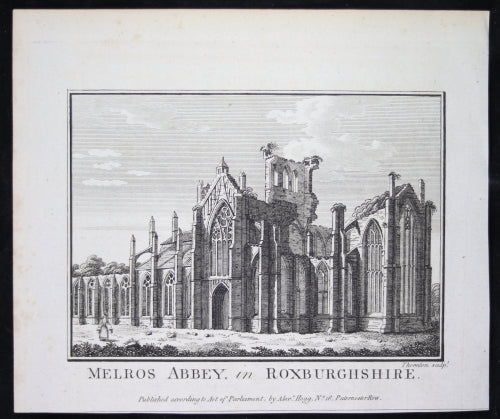 Print ‘Melros Abbey in Roxburghshire’ @1790