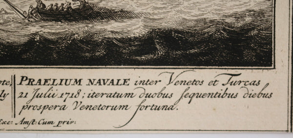 Print of Naval Battle between Venetian and Turkish Fleets, July 21st 1718 (@1730)