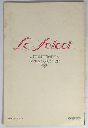 Publicité Art Deco pour corset ceinture ‘Le Select’