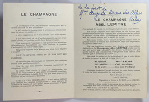 Publicité Art Deco pour champagne ‘Abel Lepitre’ (Ludes)