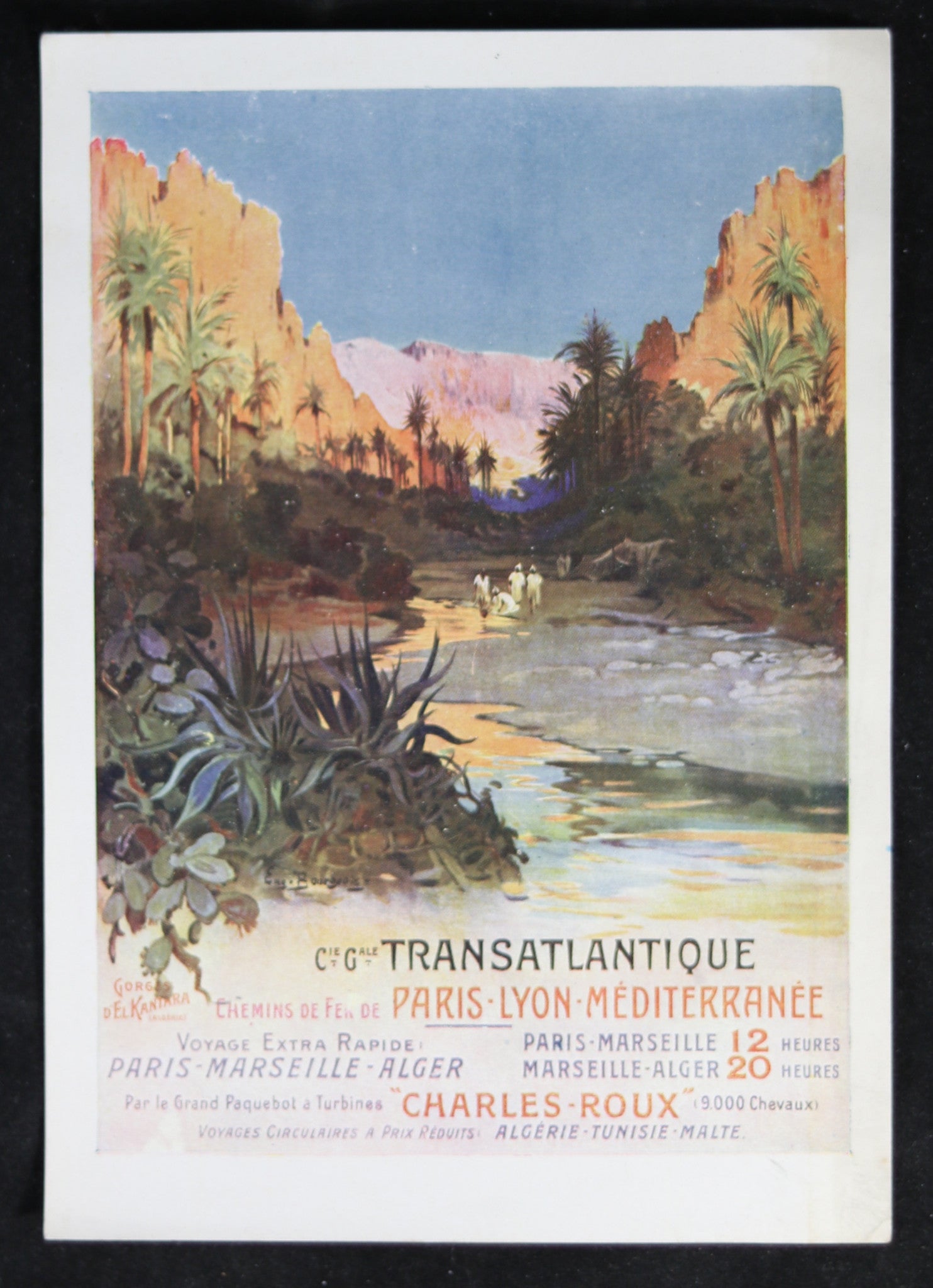 Publicité Cie. Gal. Transatlantique Marseille - Alger