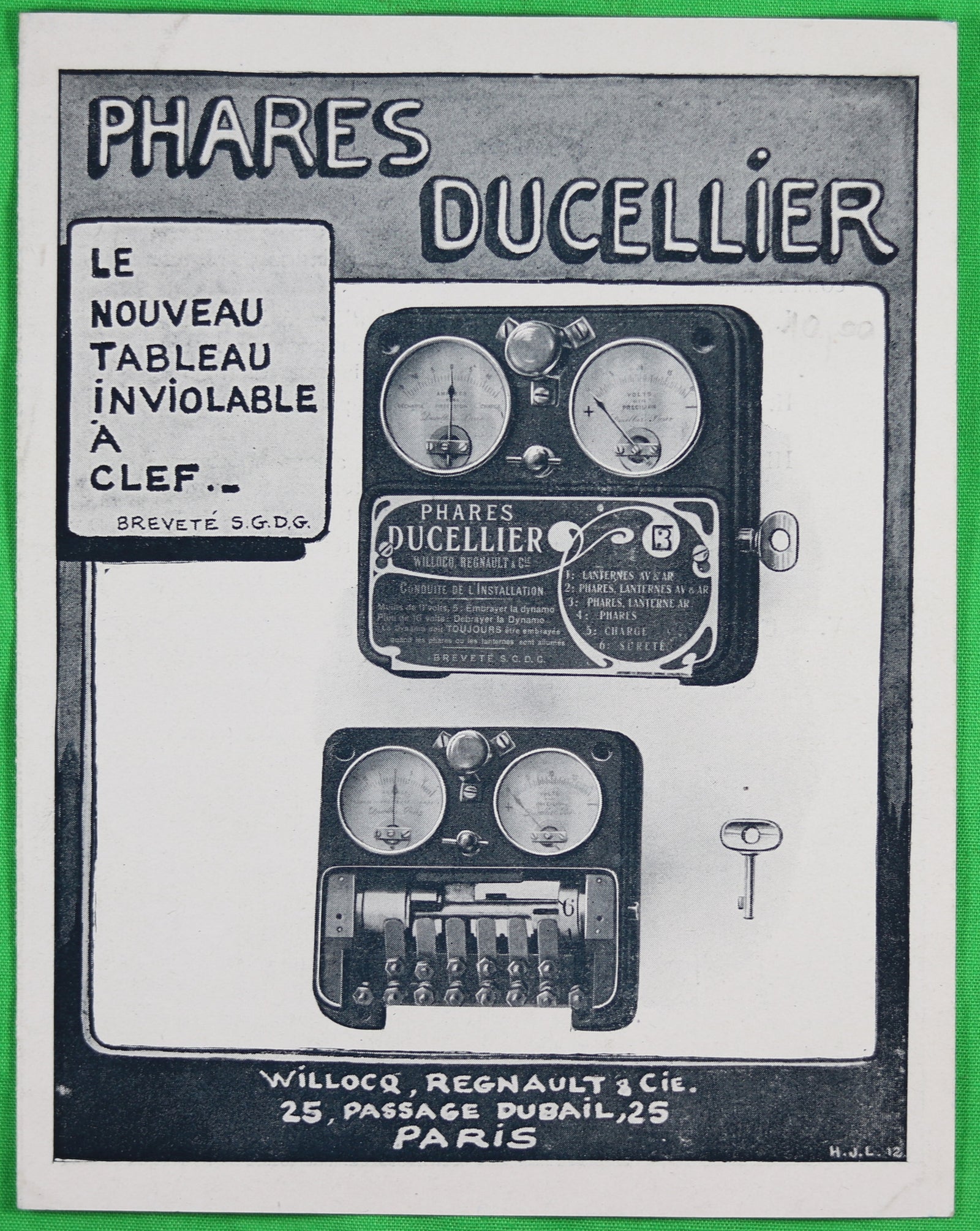 @1912 Pamphlet publicitaire pour Phares Ducellier (Paris)