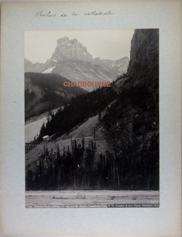 R.H. Trueman photo Cathedral Rock, Mt. Stephen tunnel CPR, B.C. c.1910