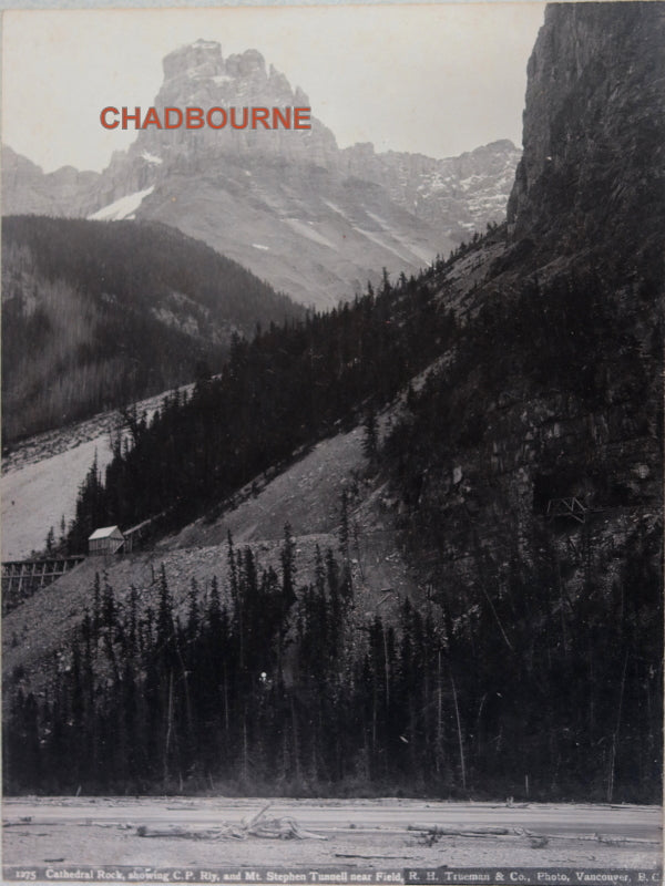 R.H. Trueman photo Cathedral Rock, Mt. Stephen tunnel CPR, B.C. c.1910