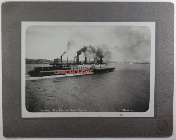 R.J. Waters photo railway steamship ‘Solano’ San Francisco CA c. 1900