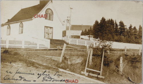 RPPC 1905 photo postcard Tadoussac Chapel Quebec