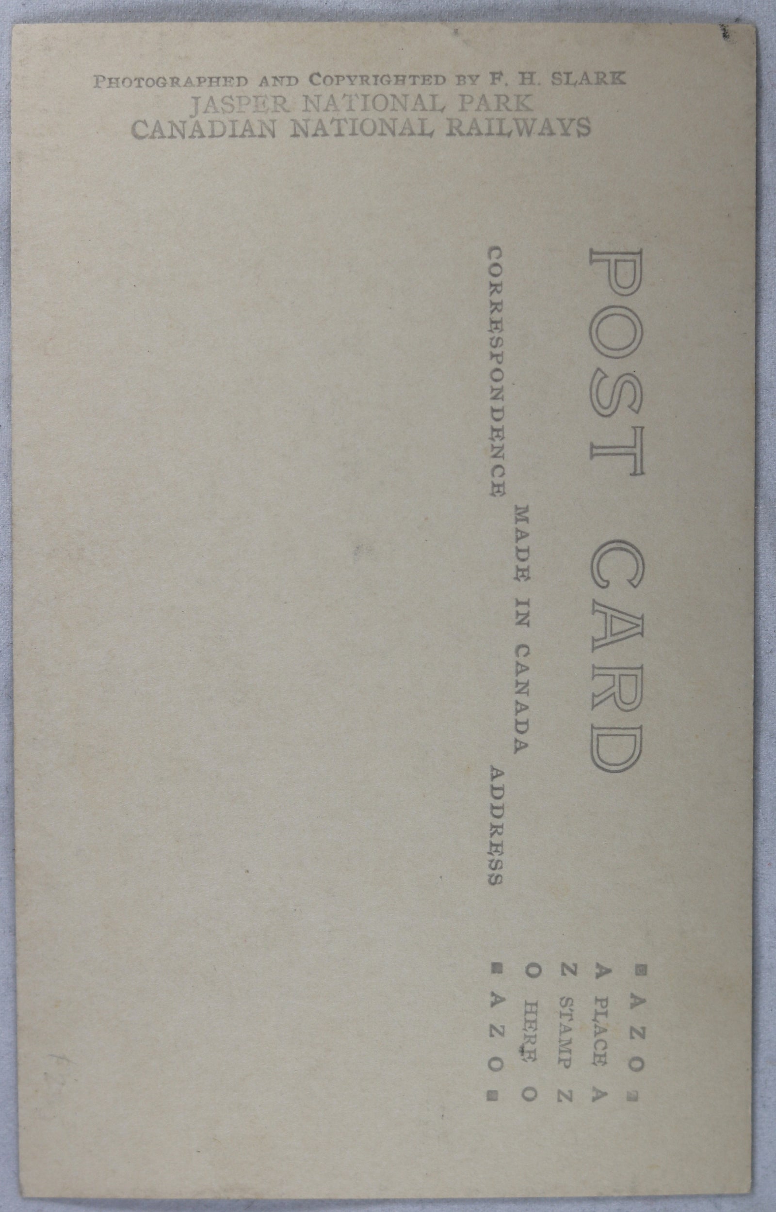 RPPC photo CNR photo of Jasper Park Lodge by F.H. Slark