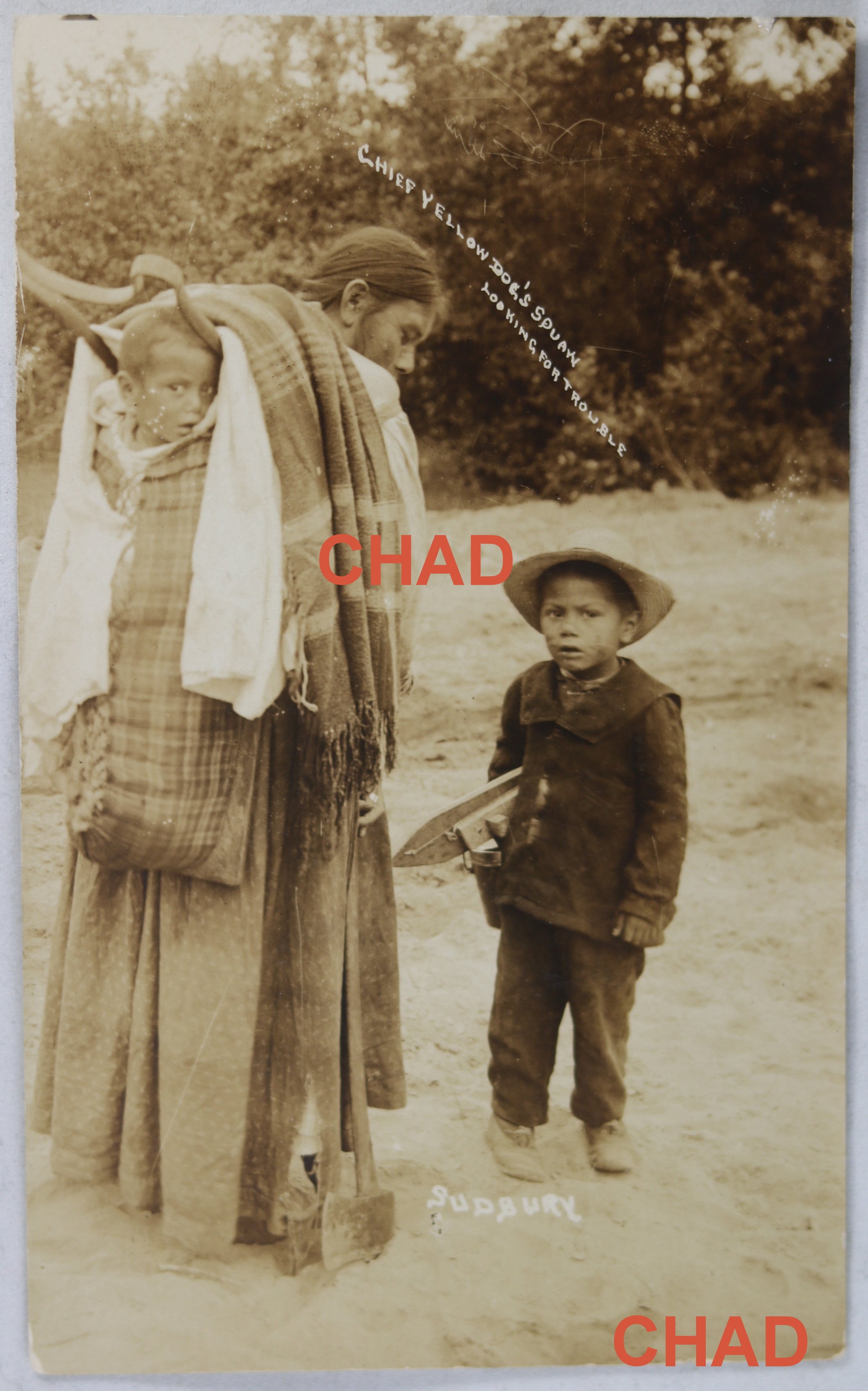 RPPC photo aboriginal woman with children Sudbury Ontario @1910 RPPC photo aboriginal woman with children Sudbury Ontario @1910