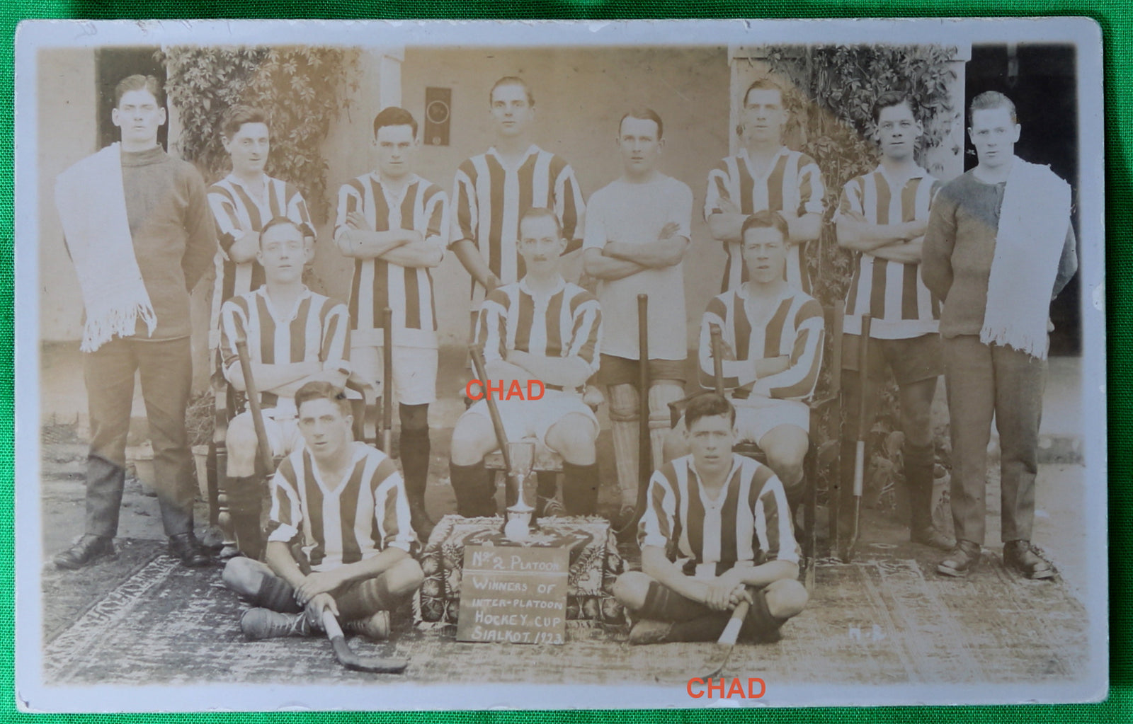 RPPC photo of British Army Field Hockey Team – India 1923